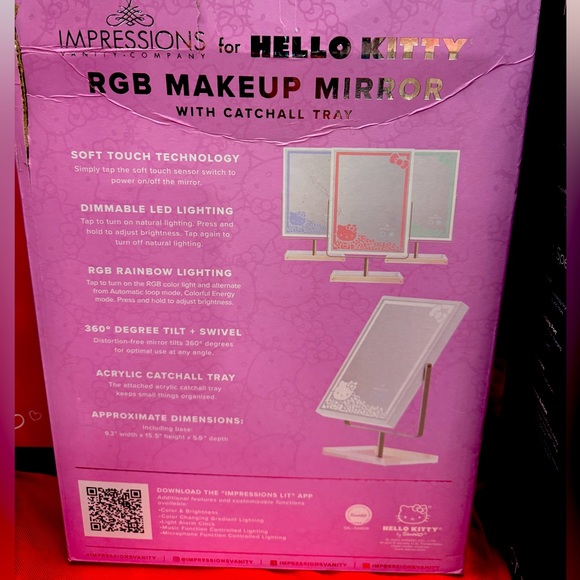 LARGE HELLO KITTY MAKE UP MIRROR WITH TOUCH PAD AND LED LIGHTS - Picture 2 of 2